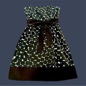 Nine West strapless Black and White Polka Dot Dress size 8 petite‎